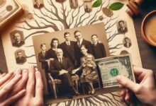 arvore genealógica foto de uma família uma nota de dólar