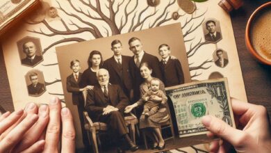 arvore genealógica foto de uma família uma nota de dólar